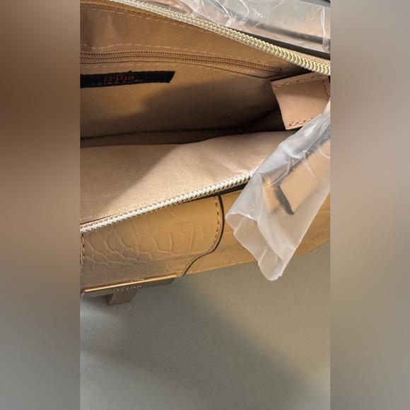 Trina Turk Tan Croc-Embossed crossbody with gold hardware - Picture 7 of 9